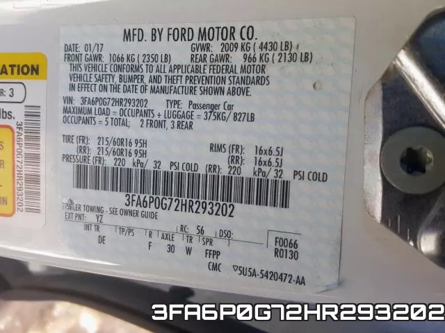 3FA6P0G72HR293202 фото 2