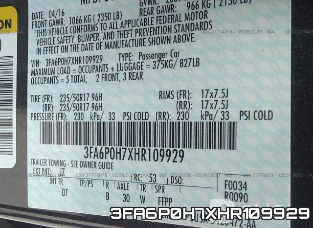 3FA6P0H7XHR109929 фото 10