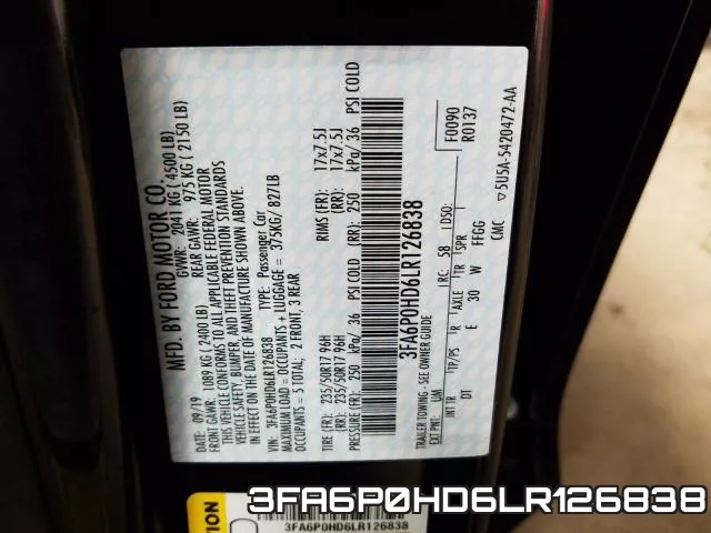3FA6P0HD6LR126838 фото 2