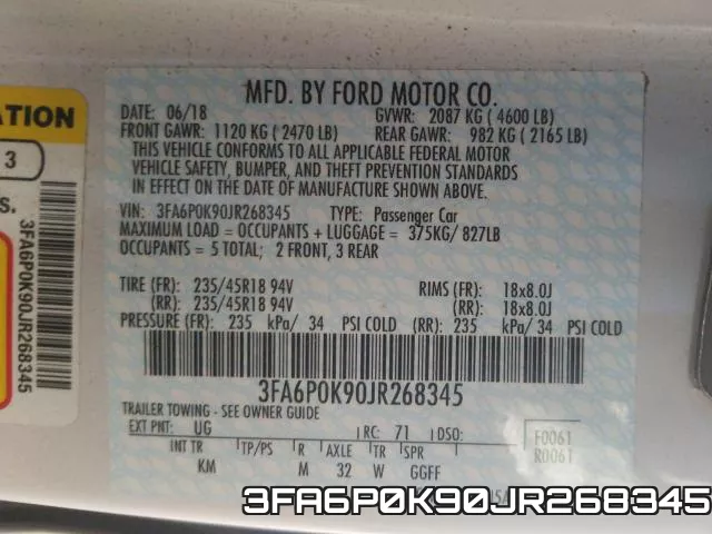 3FA6P0K90JR268345 фото 2
