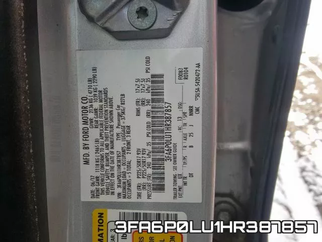 3FA6P0LU1HR387857 фото 2