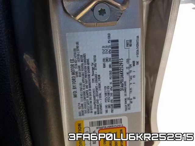 3FA6P0LU6KR252915 фото 2