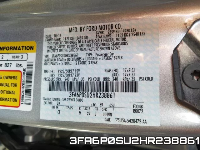3FA6P0SU2HR238861 фото 2