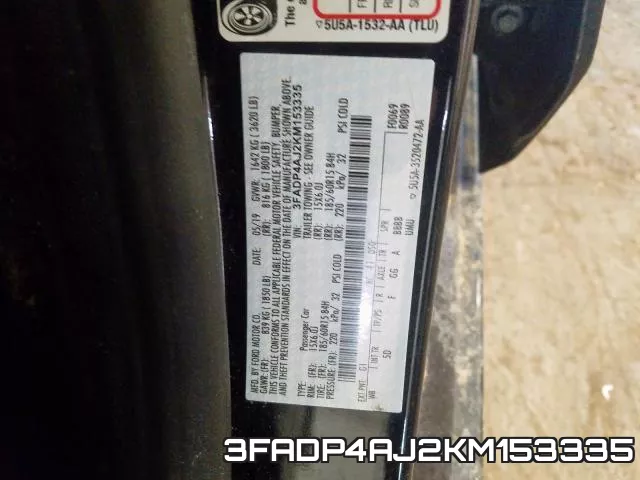 3FADP4AJ2KM153335 фото 2