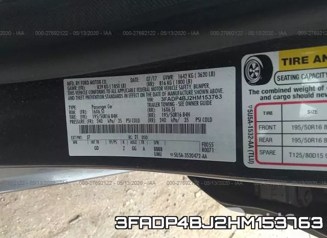 3FADP4BJ2HM153763 фото 10