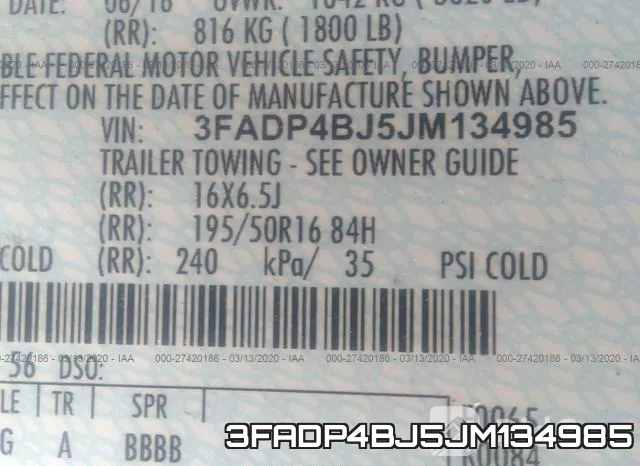 3FADP4BJ5JM134985 фото 10