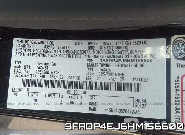 3FADP4EJ6HM156600 фото 10