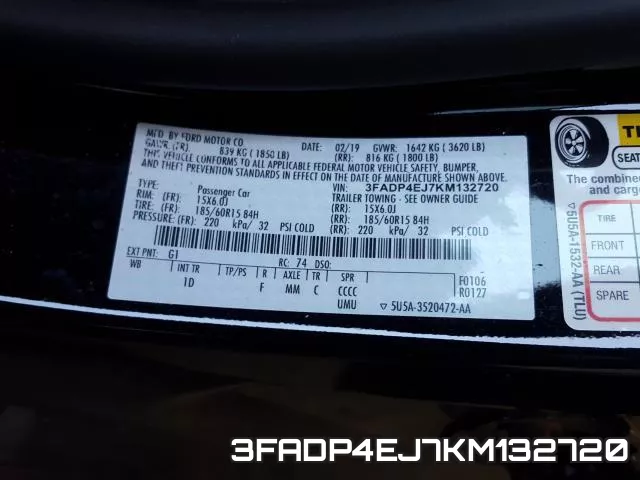 3FADP4EJ7KM132720 фото 2