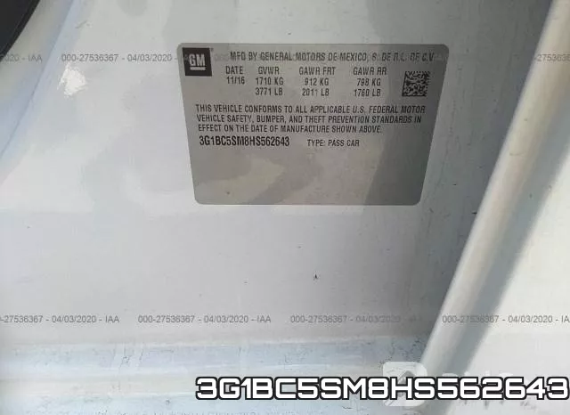 3G1BC5SM8HS562643 фото 10