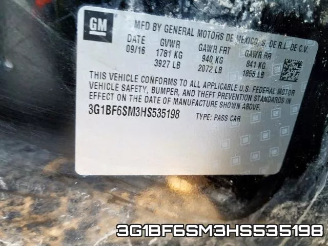3G1BF6SM3HS535198 фото 2