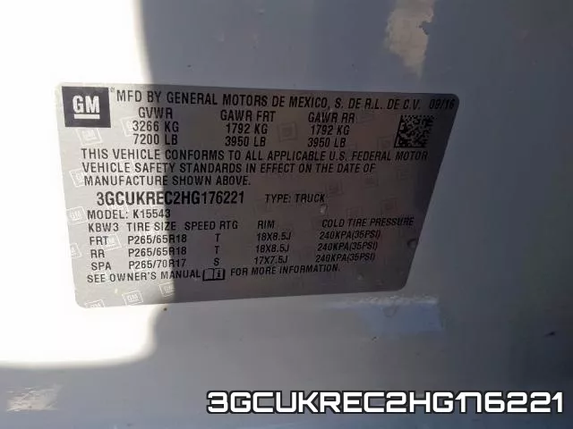 3GCUKREC2HG176221 фото 2