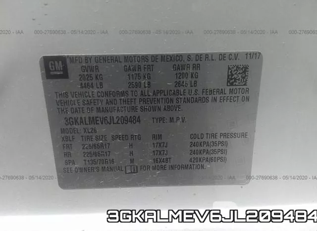 3GKALMEV6JL209484 фото 10