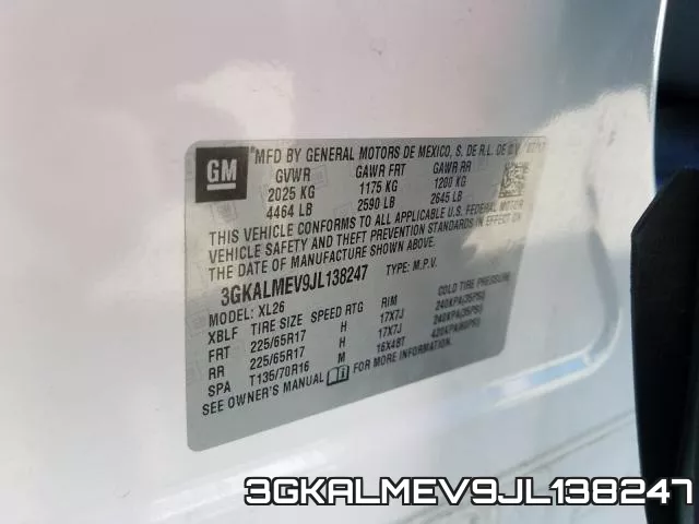 3GKALMEV9JL138247 фото 2