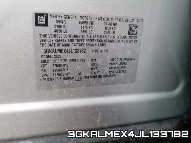 3GKALMEX4JL133782 фото 2