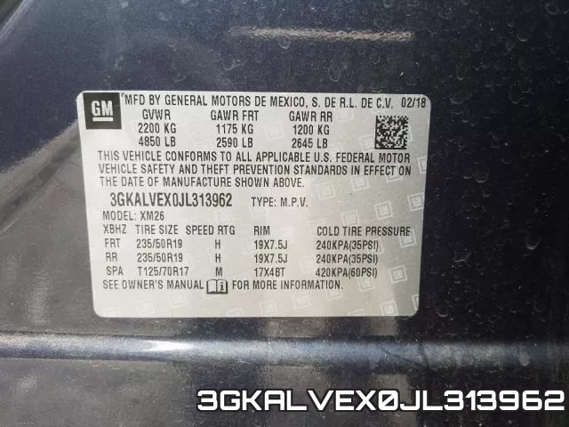 3GKALVEX0JL313962 фото 2