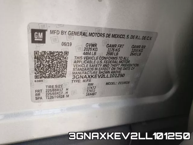 3GNAXKEV2LL101250 фото 2