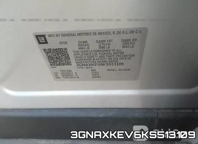 3GNAXKEV6KS513109 фото 10