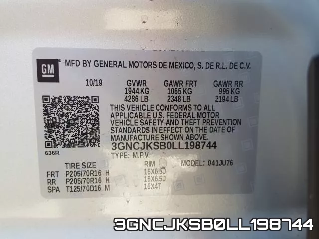 3GNCJKSB0LL198744 фото 2