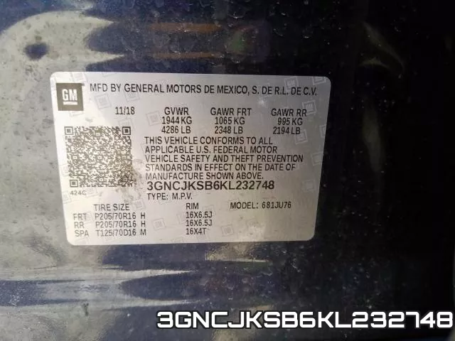 3GNCJKSB6KL232748 фото 2