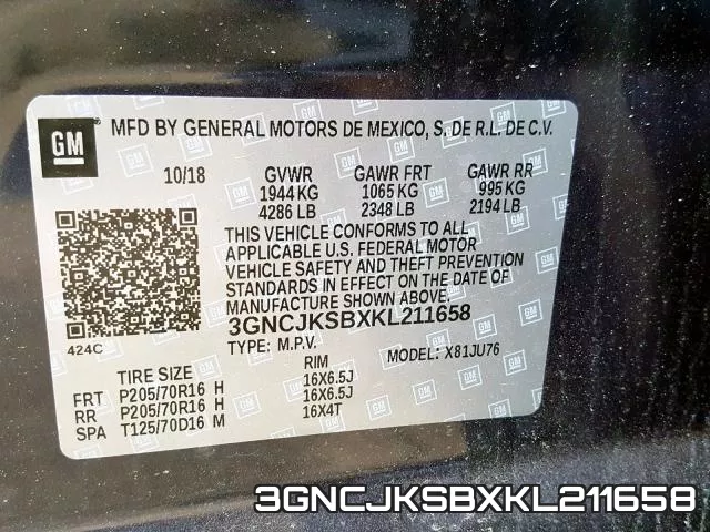 3GNCJKSBXKL211658 фото 2