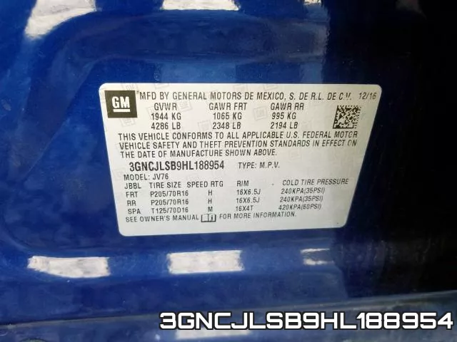 3GNCJLSB9HL188954 фото 2