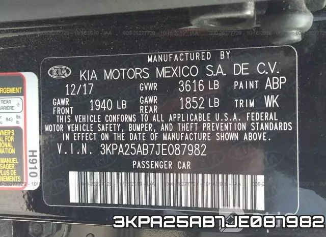 3KPA25AB7JE087982 фото 10