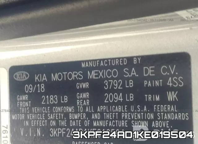3KPF24AD1KE019504 фото 10