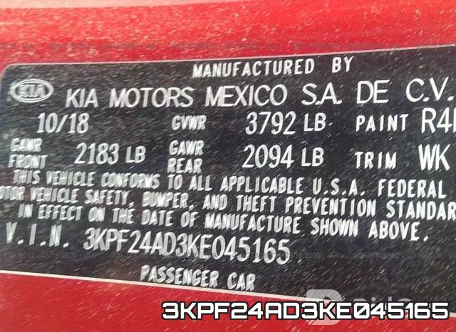 3KPF24AD3KE045165 фото 10