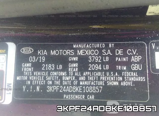 3KPF24AD8KE108857 фото 10