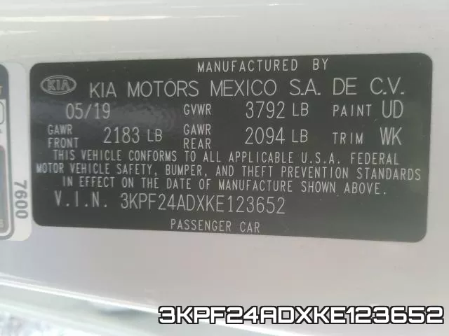 3KPF24ADXKE123652 фото 2