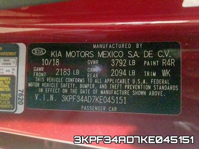 3KPF34AD7KE045151 фото 2