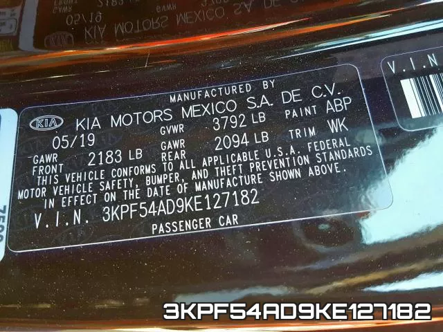 3KPF54AD9KE127182 фото 2