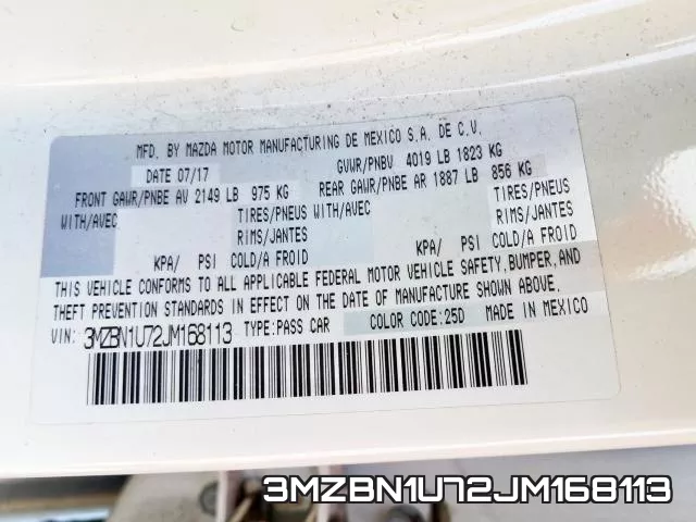3MZBN1U72JM168113 фото 2