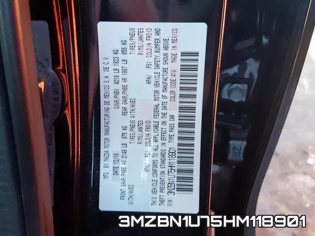 3MZBN1U75HM118901 фото 2