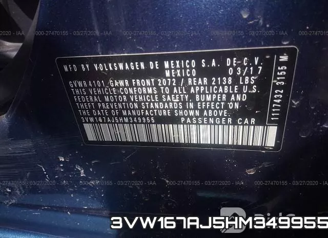 3VW167AJ5HM349955 фото 10