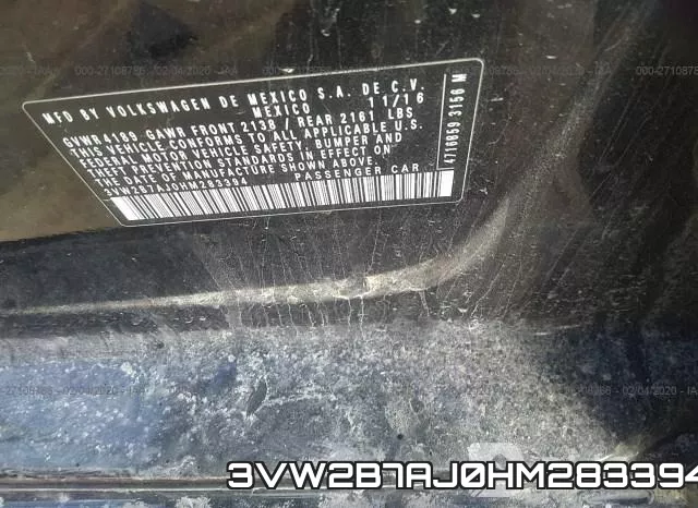 3VW2B7AJ0HM283394 фото 10