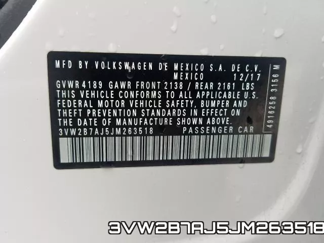 3VW2B7AJ5JM263518 фото 2