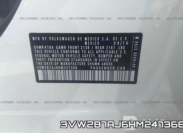 3VW2B7AJ6HM247368 фото 10