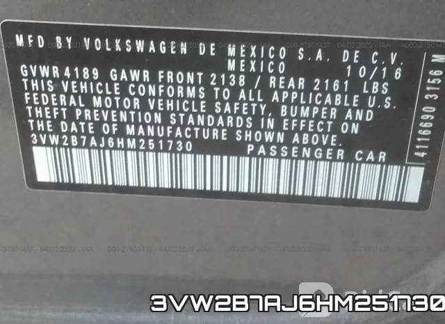 3VW2B7AJ6HM251730 фото 10