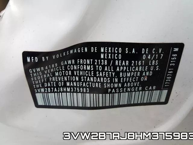 3VW2B7AJ8HM375983 фото 2