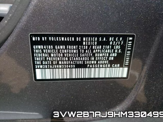 3VW2B7AJ9HM330499 фото 2