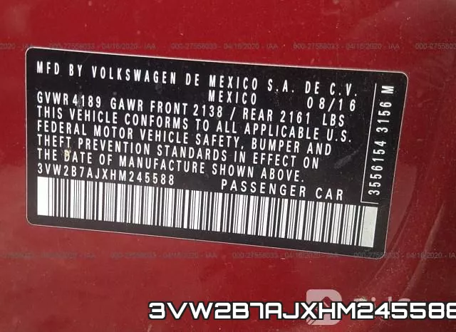 3VW2B7AJXHM245588 фото 10