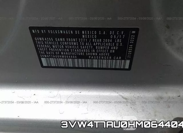 3VW4T7AU0HM064404 фото 10