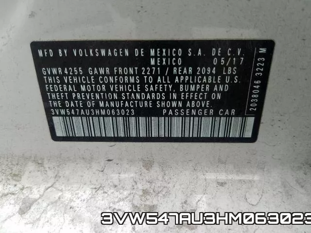 3VW547AU3HM063023 фото 2