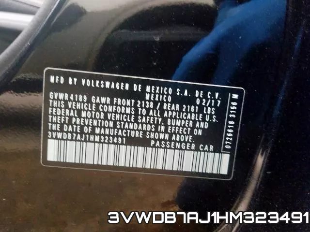 3VWDB7AJ1HM323491 фото 2
