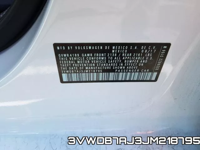 3VWDB7AJ3JM218795 фото 2
