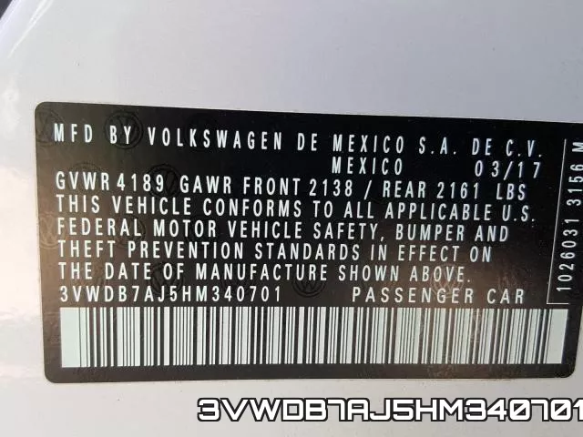 3VWDB7AJ5HM340701 фото 2