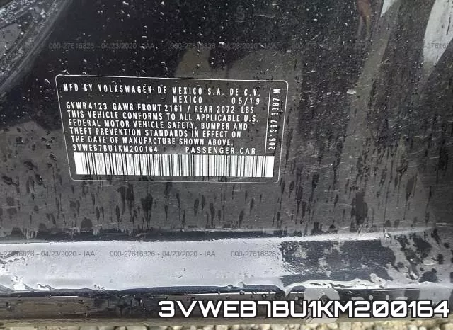 3VWEB7BU1KM200164 фото 10