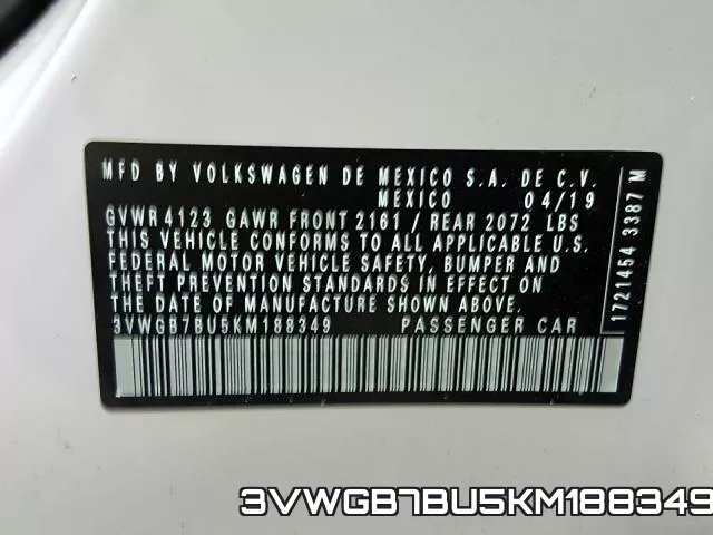 3VWGB7BU5KM188349 фото 2