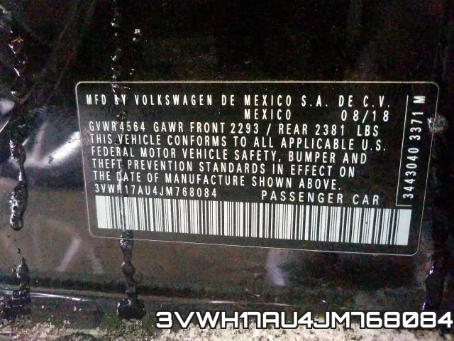 3VWH17AU4JM768084 фото 2